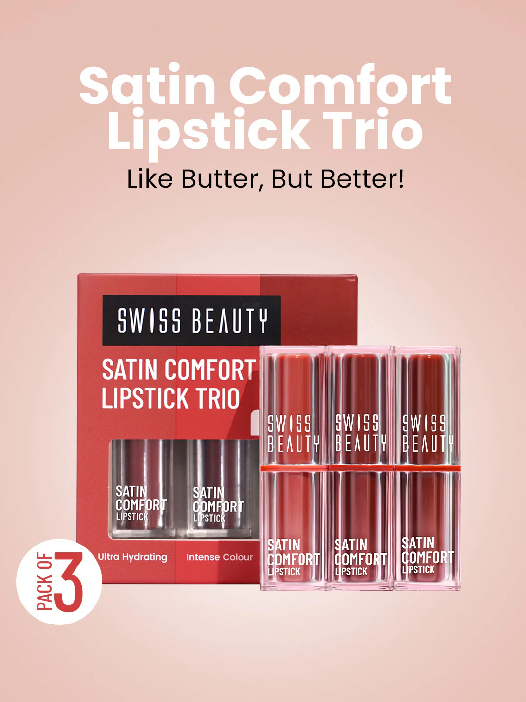 Satin Comfort Lipstick Trio3-in-1 - Image 4